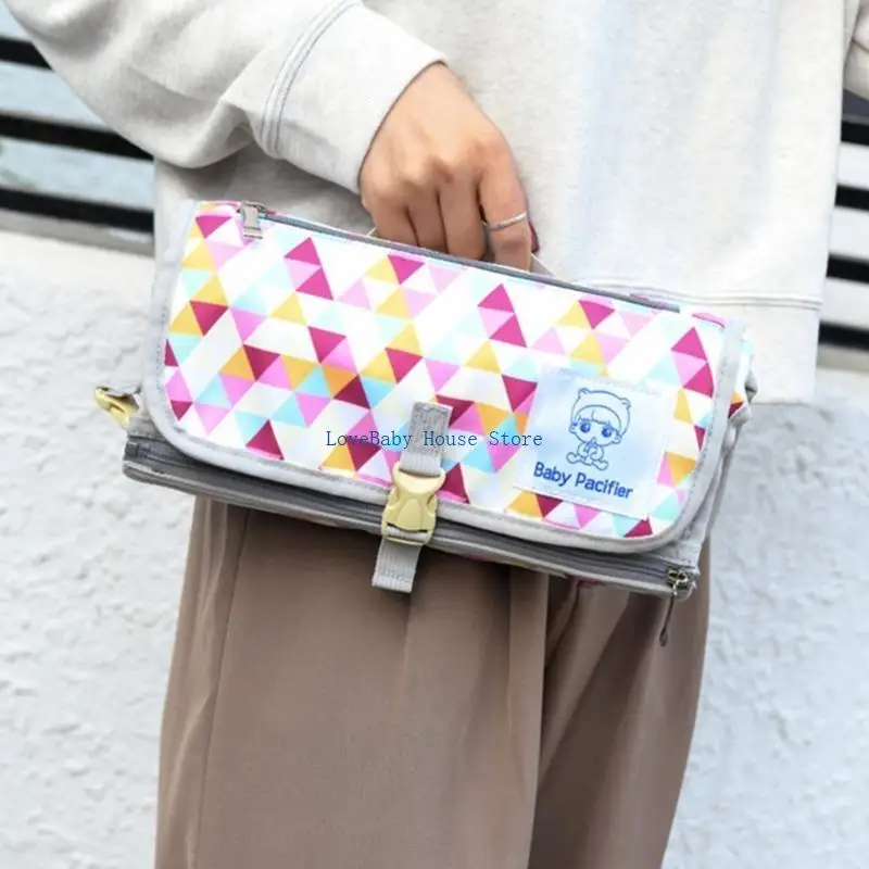 BX0D Convenient Diaper Changing Mat Bag with Multiple Compartments Fashionable Bag