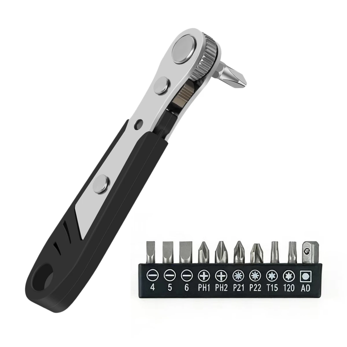 11In1 Ratchet Screwdriver Set 90 Degree Right Angle For Tight Spaces Practical Multifunctional Professional Mini Ratchet Set
