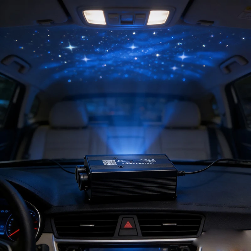 APP Twinkle Fiber engine Optic Lighting Smart RF Voice control Cable Starry Effect Ceiling Double Heads Lights lamp Key new LED