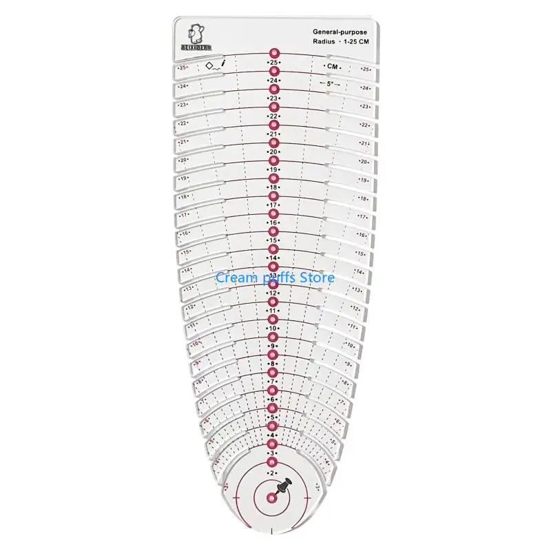 50LE Efficient Sewing Ruler Measurement Tool With Inch Markings For Fabric Cutting