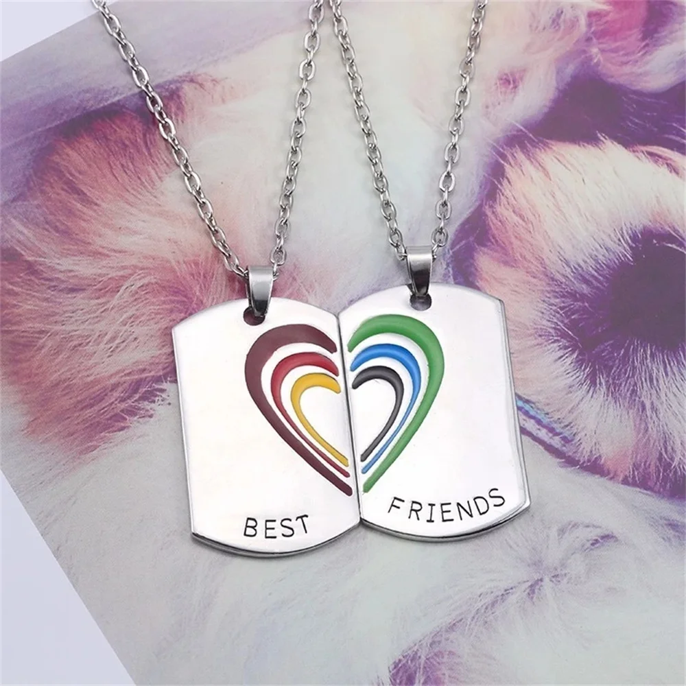 Necklace Female Best Friend Pendant Mixed Style Puzzle Love Star Crown Alloy Metal Chain Student Friendship Jewelry Jewelry Gift - view 5