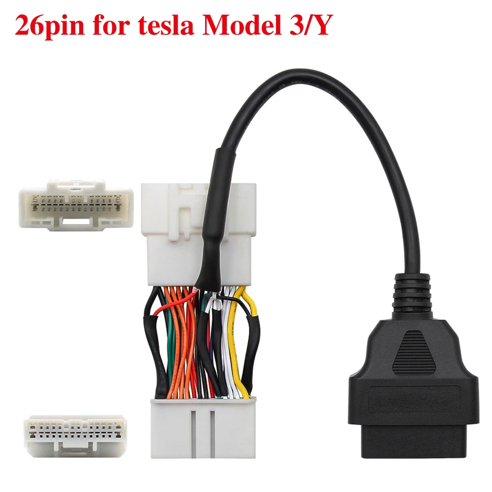 OBD2 Diagnostic Cable for Tesla Car 26Pin 20Pin 12Pin Connector to OBDII 16Pin Adapter for Tesla Model S Model X Model 3 Model Y