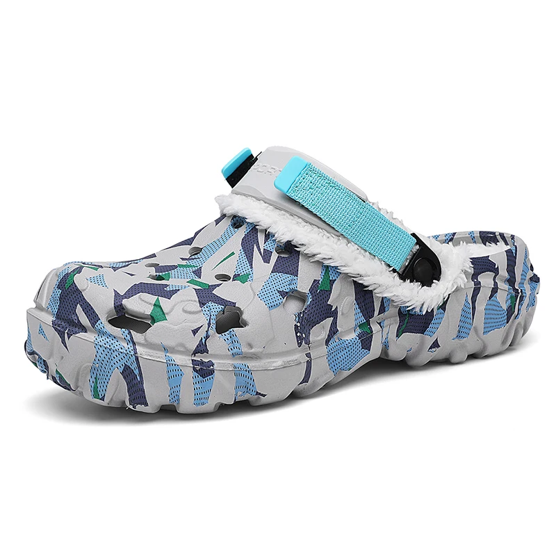 Neue Herren-Winterhausschuhe, bequeme warme Hausschuhe, abnehmbare Sommersandalen, lässige rutschfeste Plüsch-Fellhausschuhe für Herren – Detail 2