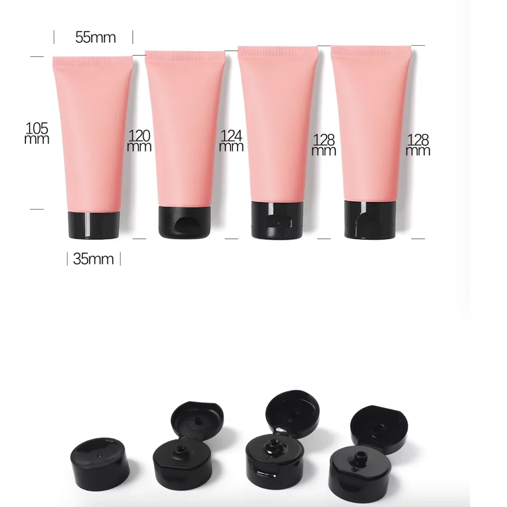 60g Rosa Opaco Cosmetico Tubo Morbido 60ml Lozione Crema Contenitore Riutilizzabile Detergente Shampoo Fondotinta Spremere Bottiglia Vuota