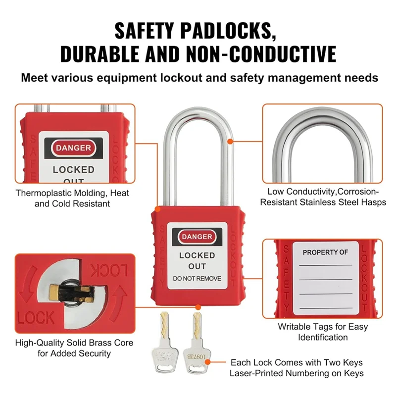 B18B Комплект электроблокировки Tagout, 47 шт. Блюконы автоматического выключателя безопасности Lotokit, для промышленного применения, электропитание