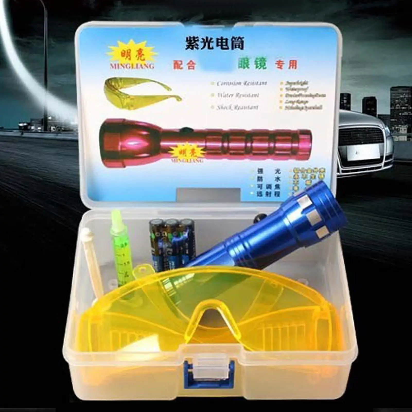 auto Refrigerant Leak Detector Kit Flashlight AC Leak Detection Tool Kit Professional Car Leakage Tester For Auto AC Repair Tool
