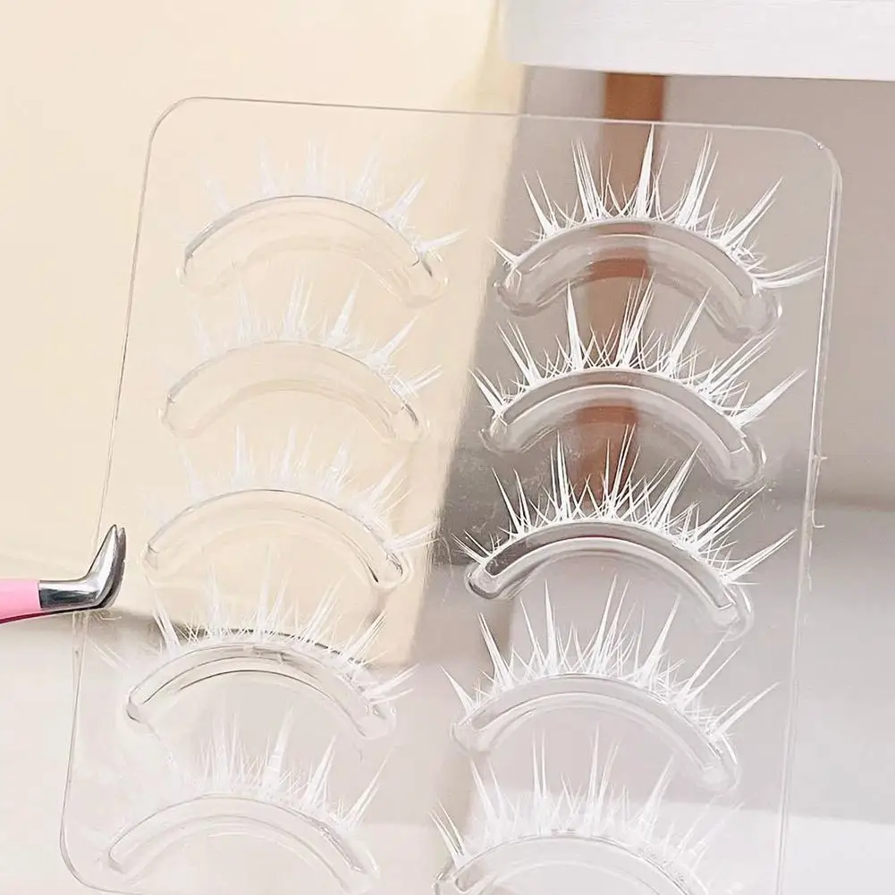 5 ペア白雪姫フェザーまつげマンガコスプレフルストリップクラスターまつげハロウィンクリスマスステージパフォーマンスメイク用