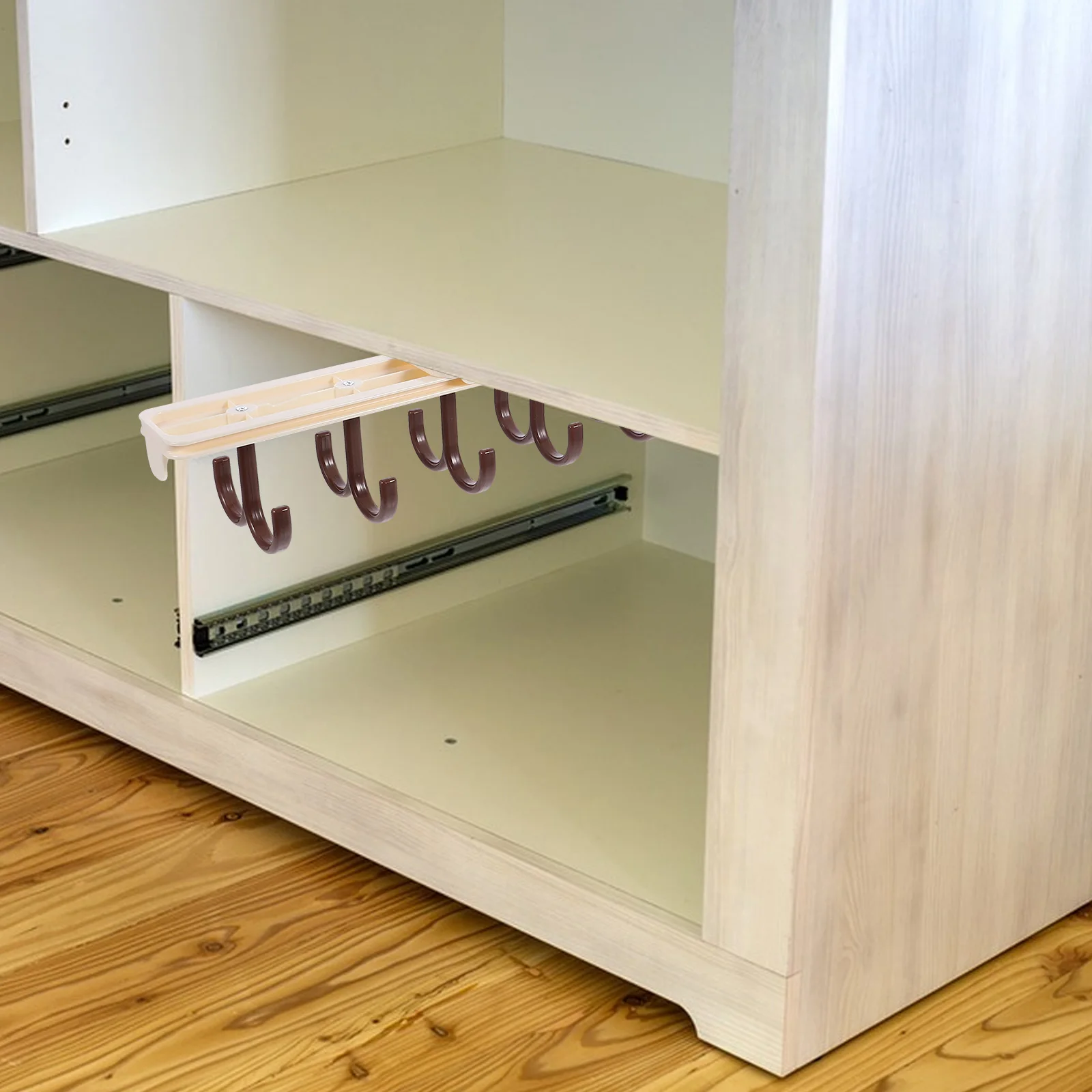 

Wardrobe Adhesive Hanger Retractable Trouser Rack Smooth Slide Rails Save Room Practical Storage Pull Out Trousers Rack