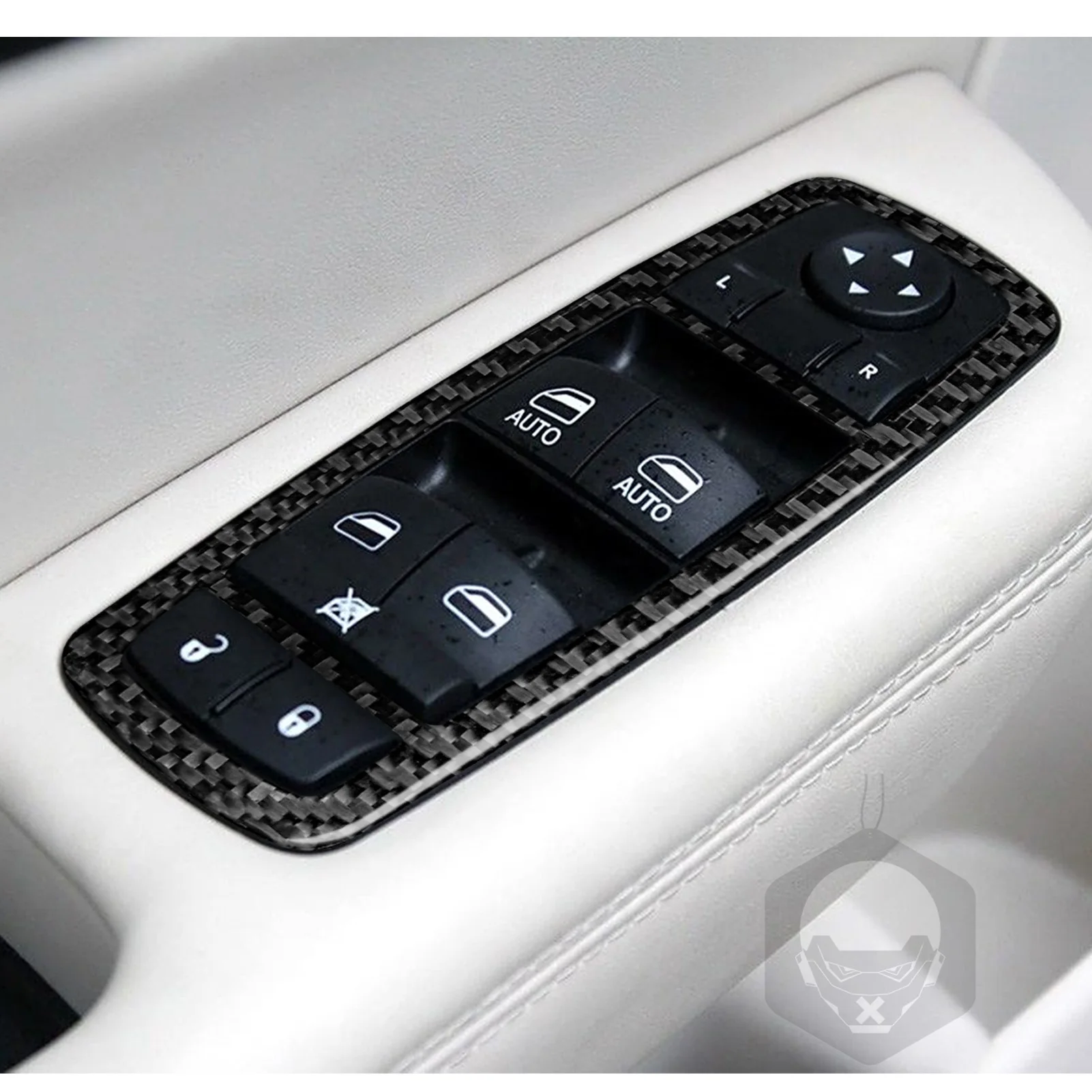 For Chrysler 200 2015 2016 2017 Flexible Real Carbon Fiber 4-Piece Window Switch Panel Overlay Trim Set