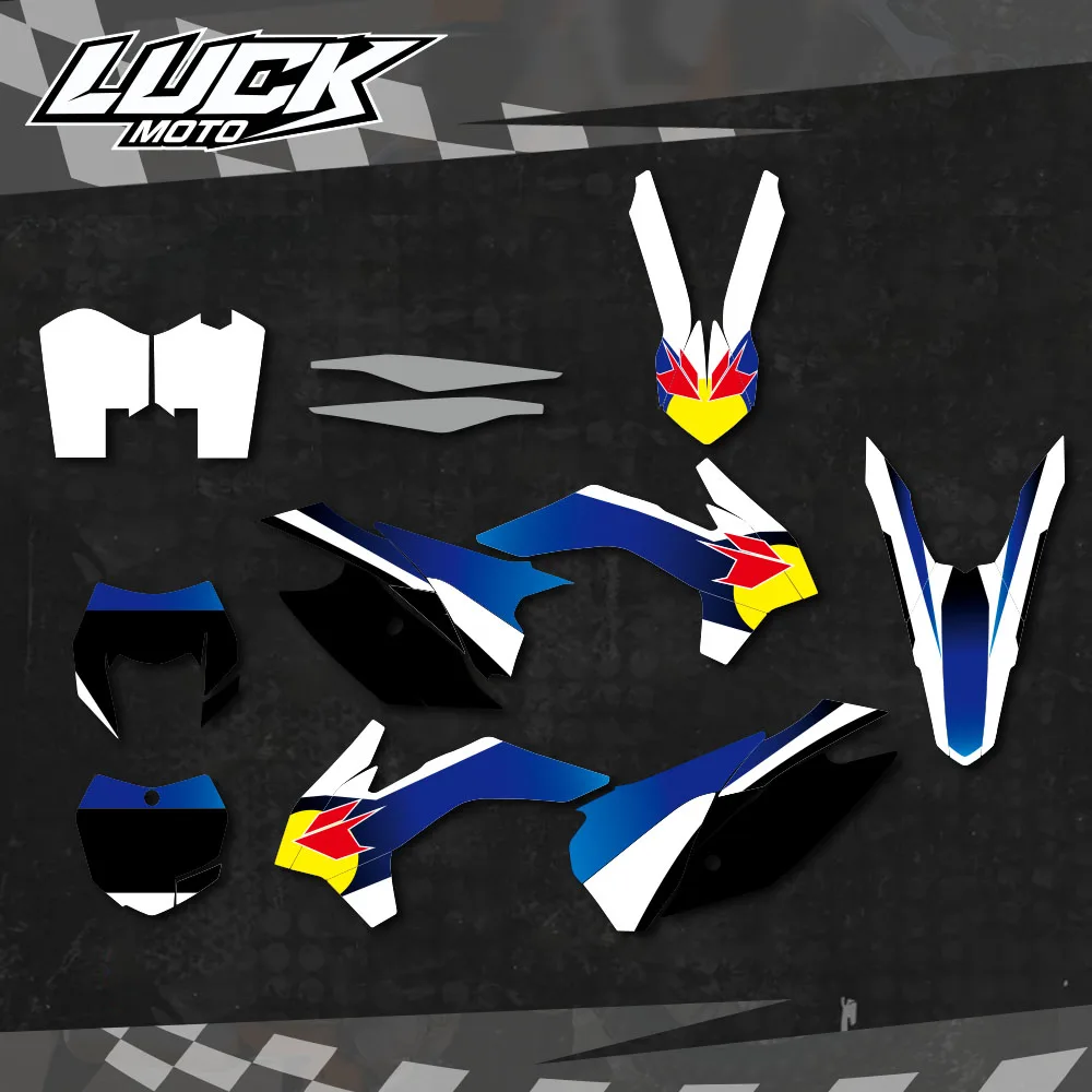 LUCKMOTO Team Background Graphic Decals Stickers Kit For KTM SX SXF SX-F XC XCF XC-F 125 150 200 250 300 350 400 450 2013 2014