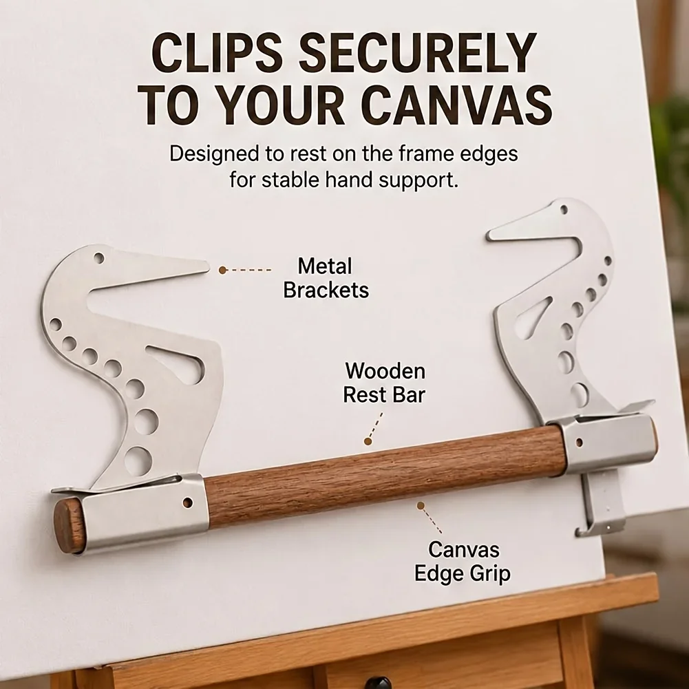 Artist's Hand Support Bridge, Adjustable Easel Hand Rest Support Rod, Hand Rest Suitable for Detailed Painting & Sketching Work