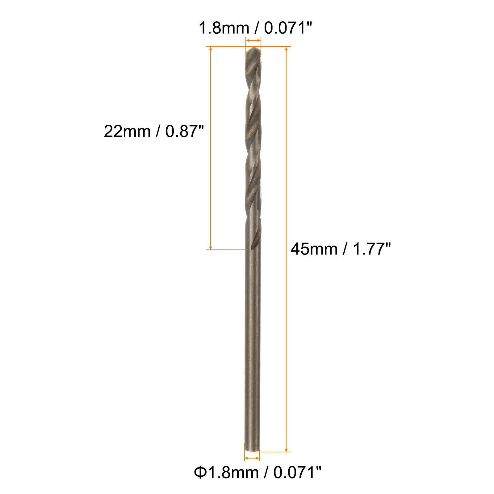 10 Uds. Brocas Jobber de cobalto 1,8mm/2,1mm para Metal duro madera plástico