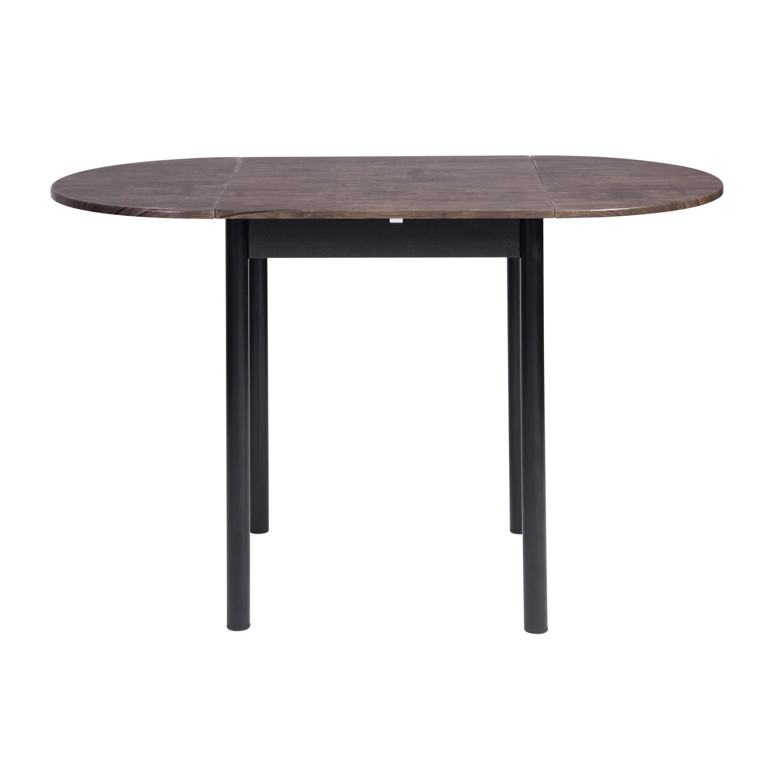 45.3" Oval Drop Leaf  Extendable Dining Table, Walnut/ oak & white