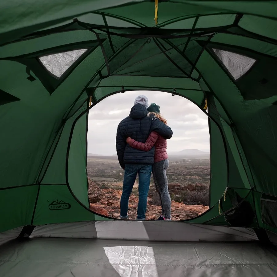 خيمة ظهر 23 شخصًا مع باب مزدوج 2 لدهليز مقاومة للماء والرياح وخفيفة الوزن وسهلة الإعداد 3 الموسم 2 رجل لشخصين