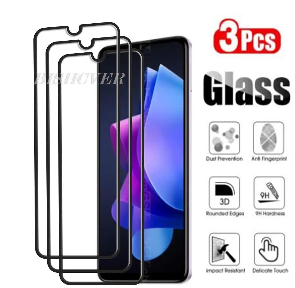 

Tempered Glass For Tecno Spark Go 2023 BF7 Full Coverage Screen Protector Glas For Tecno Pop 7 Pro 6.56" 2023 Protective Glass