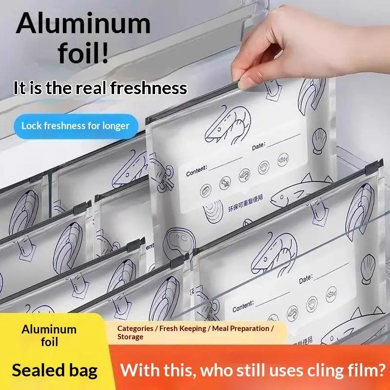 Reusable Silver Food Storage Bags 30Pcs BPA Free Leak Proof Zipper Seal for Family Daily Food Fresh Keep