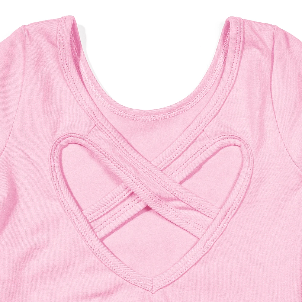 Mädchen Langarm Ballett Trikot Kind Tanz Tutu Kleid Herz Zurück Gymnastik Dancewear mit Gebunden Rock Outfit Set Bühne Kostüm – Detail 11