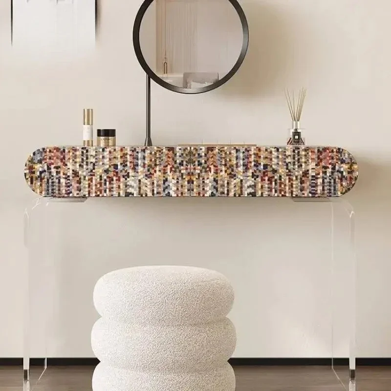 Luxury Decor Vanity Table Dest Drawer Hidden Long Makeup Vanity Desk Europa White Space Saving Meuble Coiffeuse Furnitures Home