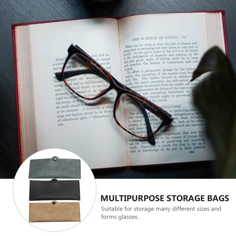 

1Set Premium Glasses Case Large Capacity Stylish Simple Design Fits All Reading Glasses Easy Care Buckle Closure