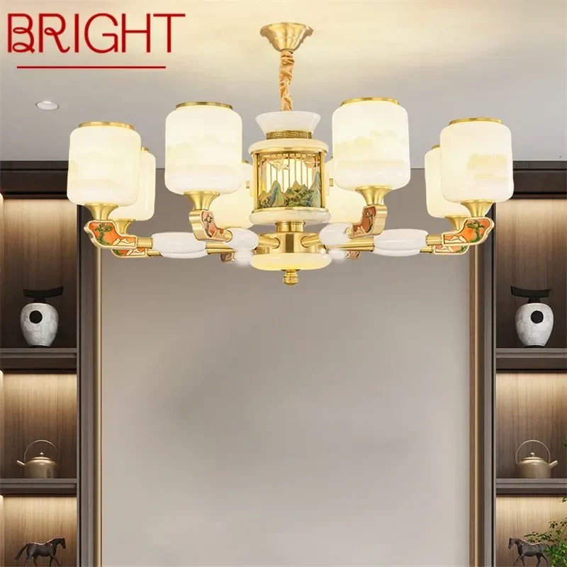 

BRIGHT Contemporary Luxury Brass Pendent Lamp Chinese style Living Room Dining Room Bedroom Villa Hotel Sample Room Chandelier