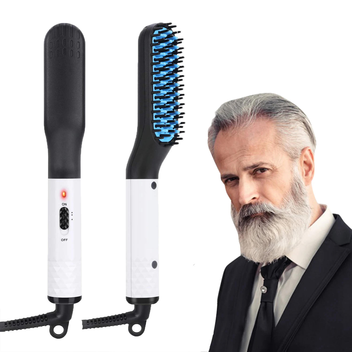 Hot Selling Men'S Electric Beard Straightener Portable Ceramic Coated Men'S Beard Straightener Salon Styling Tool