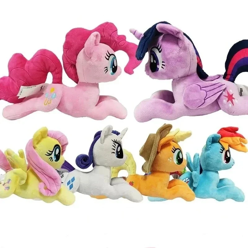 My Little Pony-muñeco de peluche de 30cm, prototipo de posición tumbada, muñeco de peluche para niña, almohada para dormir para mascota bonita de celebridad de Internet