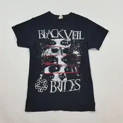 Vtg Black Veil Brides Goth Rock Metal Size Xs Retro Music Band T Shirt