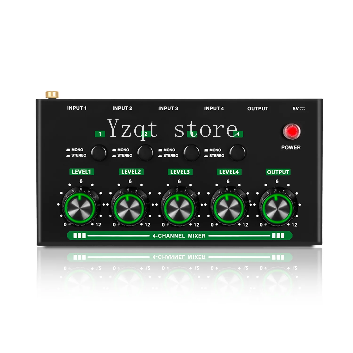 4 in 2 out Quad Mixer Splitter Computer Microphone Multiplex Electronic Organ Guitar Instrument Mixer