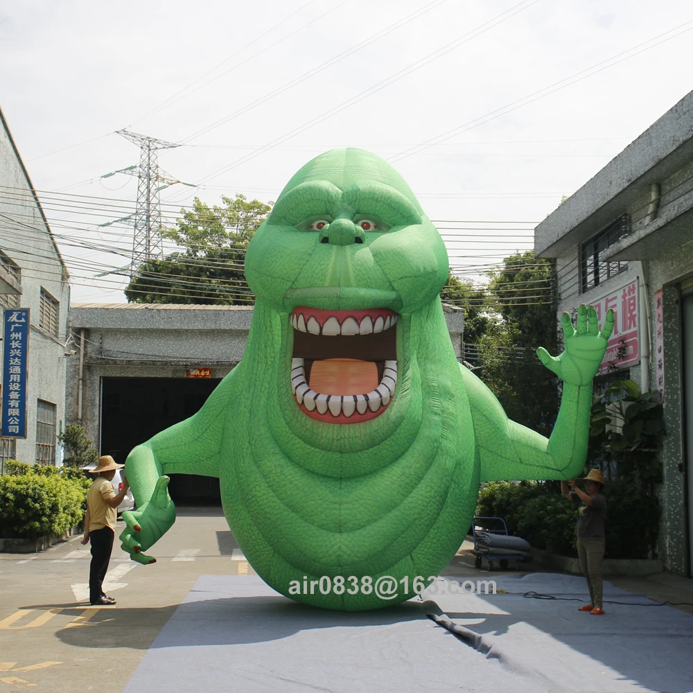 9m 30ft Giant Inflatable Green Monster With Led Lights Large Inflatable Slimer Ghost Cartoon Character For Halloween Decoration