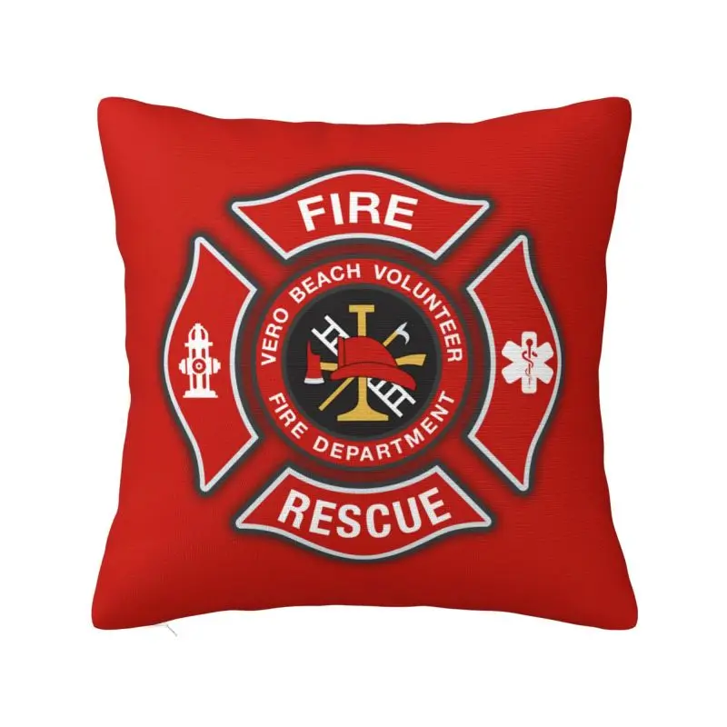 Custom Fire Rescue Firefighter Pillow Case 45x45cm Decoration Modern Cushions for Sofa Square Pillowcase