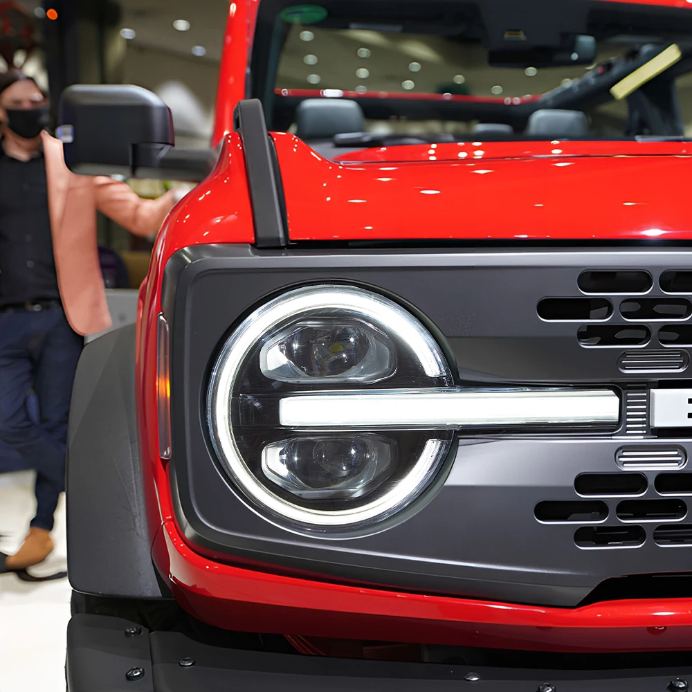

Автомобильные фары для Ford Bronco 2021-2024, автомобильные передние фонари в сборе, обновление, высокое качество, авто светодиодный объектив проектора, инструменты, аксессуары