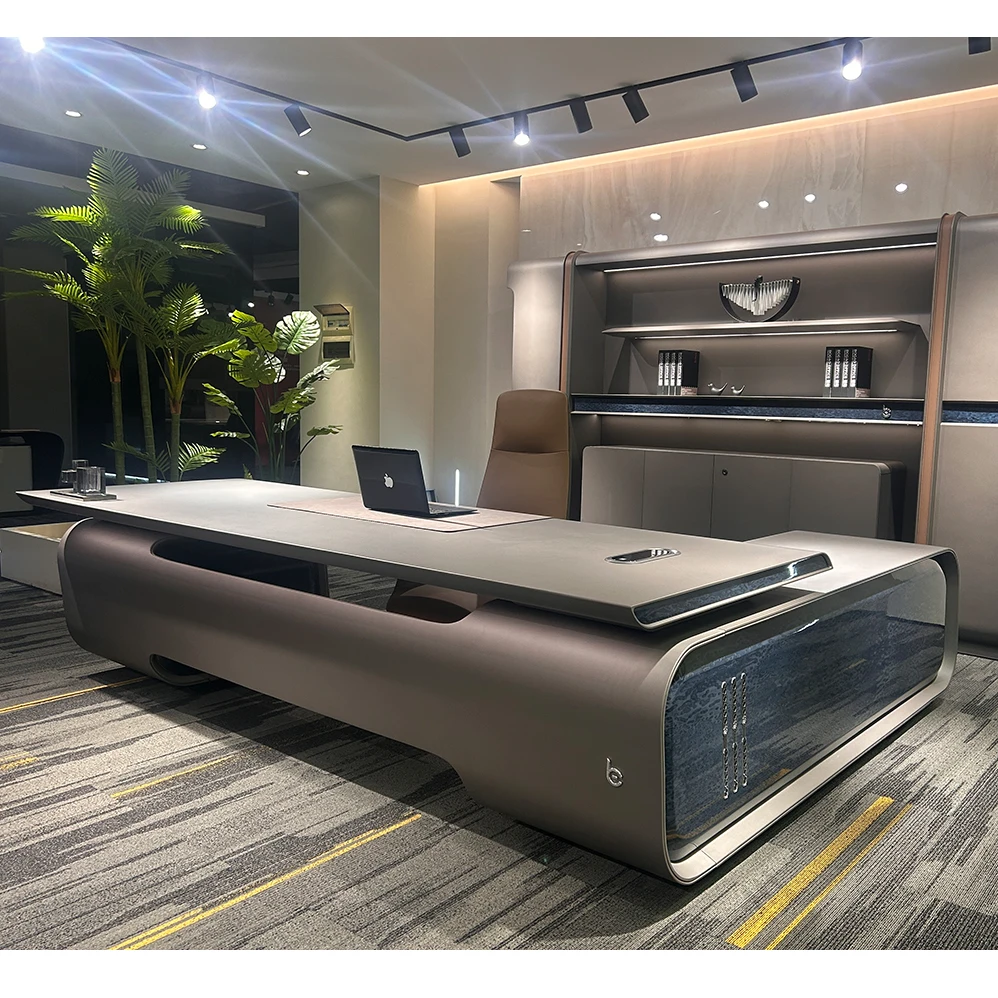 IY* s 2025 Customized Luxury CEO Office Desks Hot Modern Design L-Shaped Wooden in Custom Sizes for Exhibitions