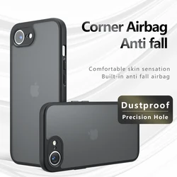 Airbag Super Protection Soft TPU+PC Clear Matte Back Cover For iPhone 16E 17E iPhone17E iPhone16E 5G Phone Case
