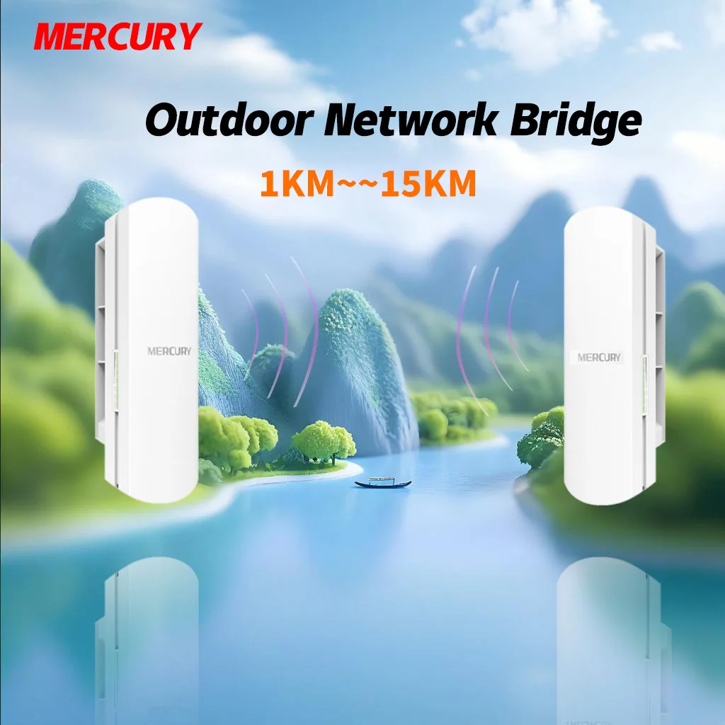 Mercury Wireless Bridge Remote Transmission 2.4G/5.8G WiFi Outdoor Waterproof 1KM-15KM POE Point-to-point Hotspot Base Station