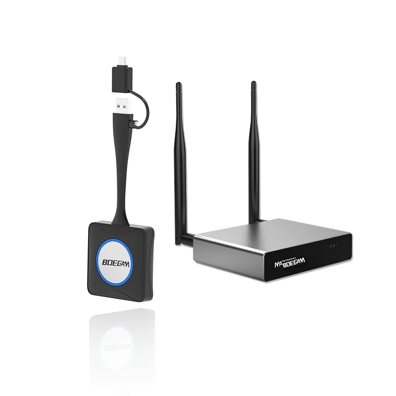 Plug & Play BYOD Wireless Presentation System Multi-Device Compatible, Dual-Band 5G/2.4G, 50m Range