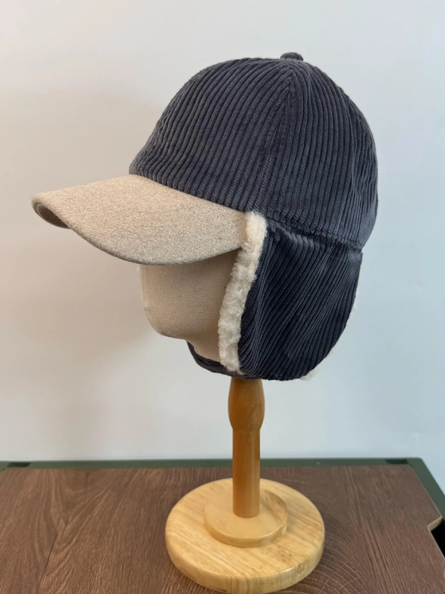 High Quali Corduroy Patchwork Baseball Cap Autumn Winter Fce Lined Cold Proof Ear Protection ex Lei Feng Sle Cap
