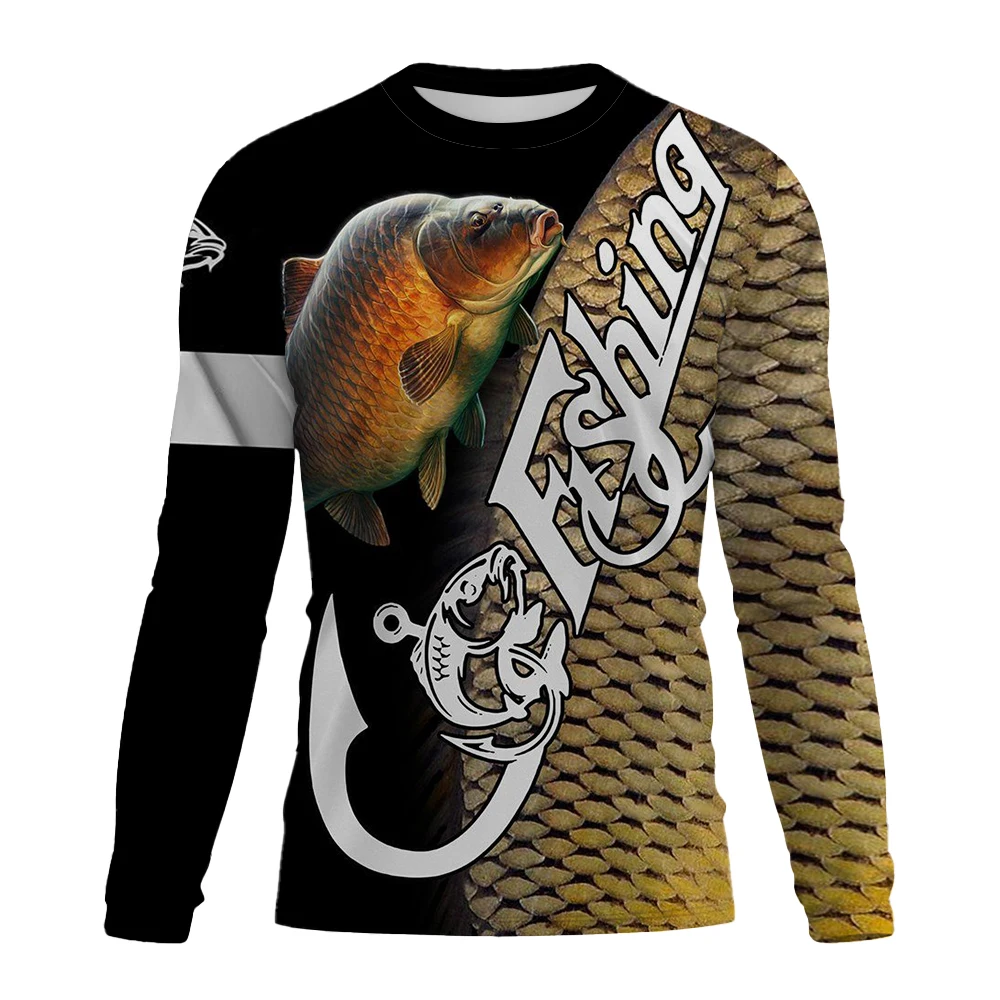 

2025 Men's T-Shirts Fishing Graphic 3D Print Tee Shirt Spring and Autumn Tops Fashion Casual Long sleevedfor Men Clothing S-4XL