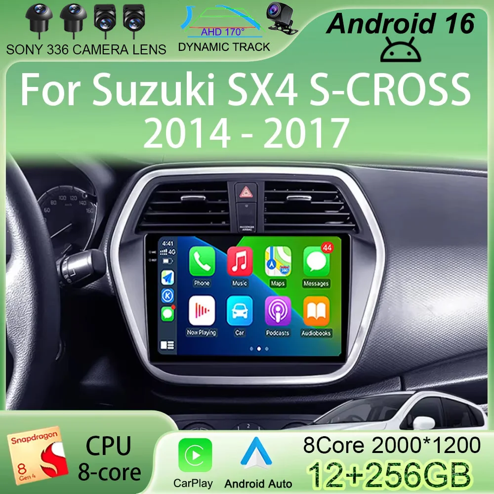 

Автомагнитола Android 16 2Din для Suzuki SX4 S-CROSS 2014-2017 с GPS-навигацией, мультимедиа, камерой 360, видеоплеером, 4G, WIFI, QLED