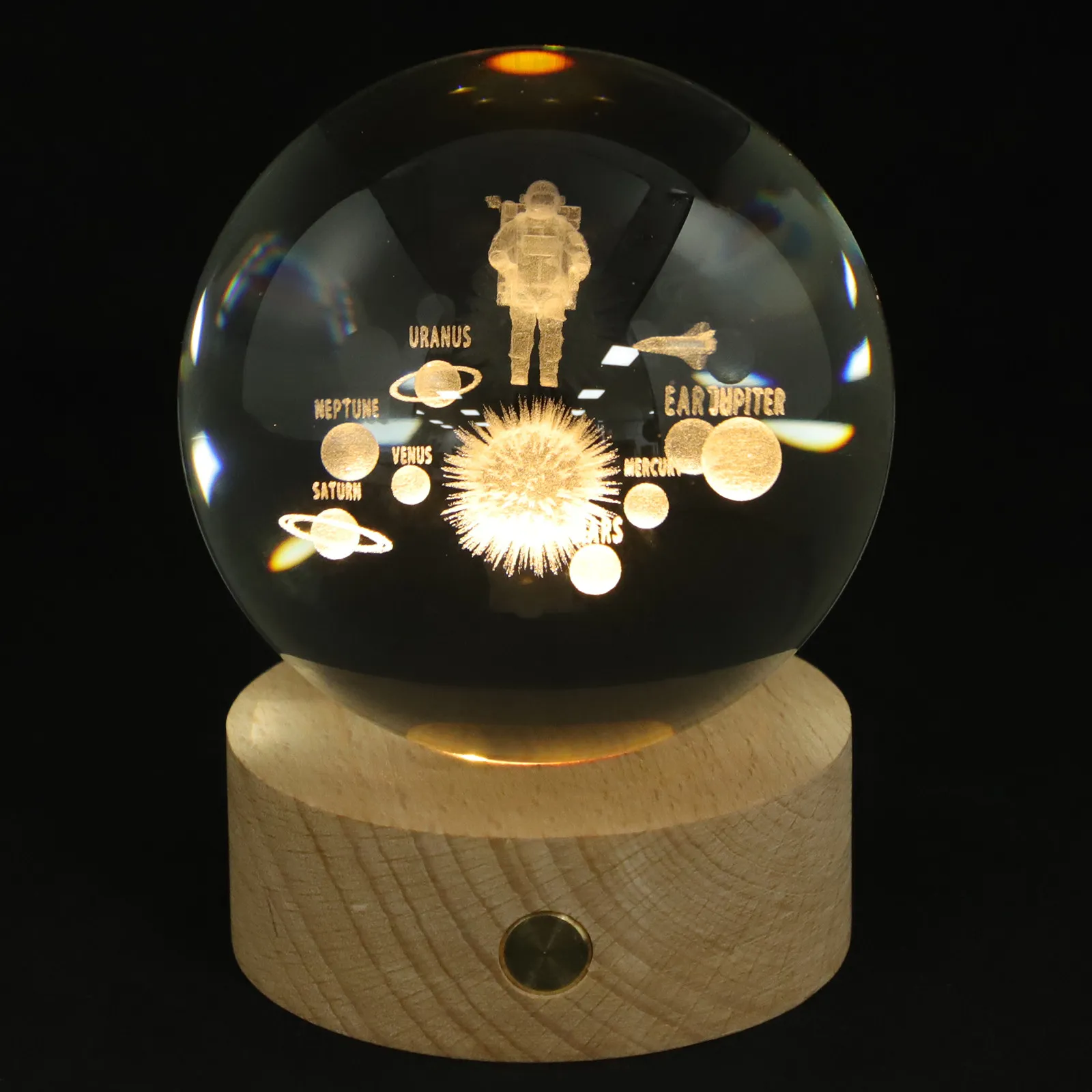 

Astronaut Crystal Ball Night Light 3D Cartoon Table Lamp for Bedroom Living Room Office Home Decor Romantic Portable Bedside