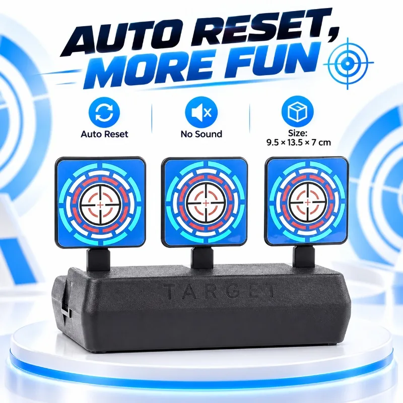 Table‑Top Friendly Hobby Game Target, 3‑Plates Auto‑Return Plastic Practice Accessory for Backyard Pastime Play