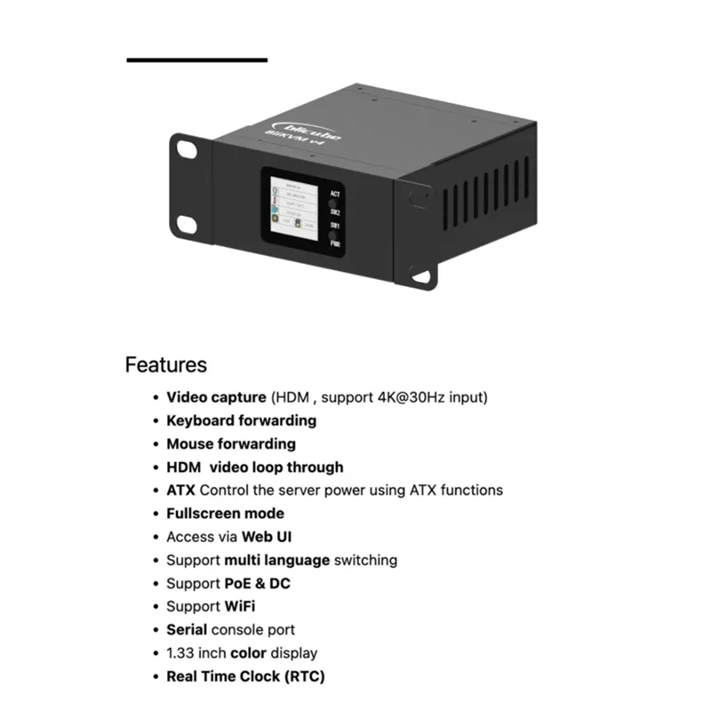 

Высокое качество-Blikvm V4 Allwinner H313 Soc KVM через IP Poe — совместимая видеоконтурка через Pikvm RTC, вилка для захвата видео и Pl