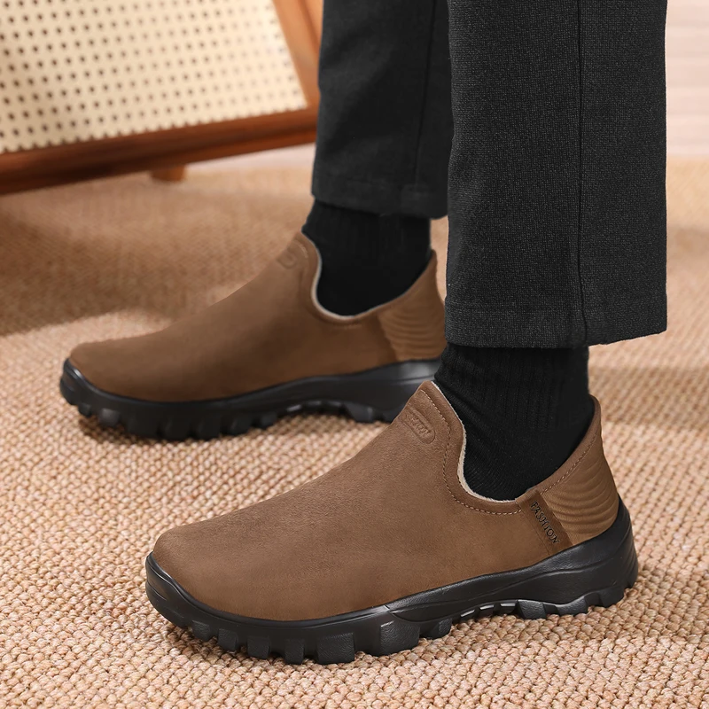 

Зимняя флисовая теплая деловая повседневная обувь на одну ногу, простые прогулочные туфли, туфли на толстой подошве, широкие туфли из пухлой ткани