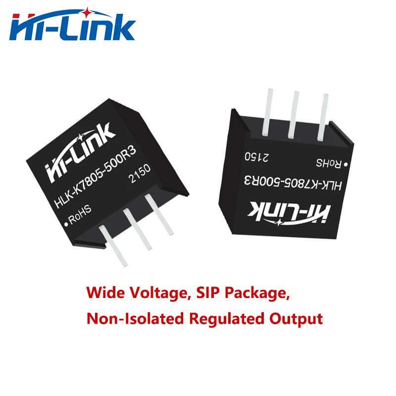 

Free Ship Hi-Link 50pcs/lot Mini K7805-500R3 24V to 5V 500mA Non-Isolated Power Supply Module Smart Electronic High Efficiency