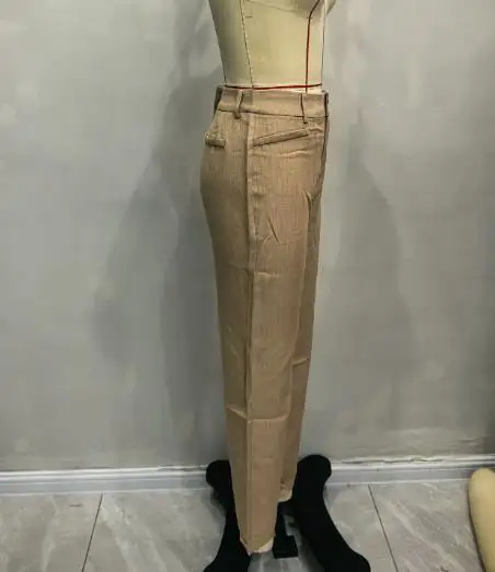 Autumn New Solid Color High Waist Slim Fit Straight Leg Pants for Women, Elegant and Fashionable Commuting Straight Leg Pants