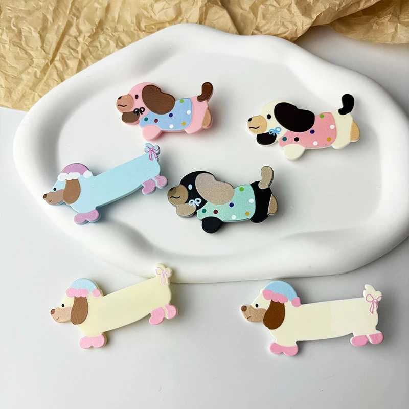 Cute Puppy Barrettes Sweet Cartoon Heartbroken Hair Clip Hairpin Side Bangs Clip For Women Girl Hair Accessories