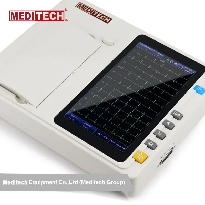 CE approved high quality 3 Channel ECG machine EKG-3A, 12 channels display on large screen with PC software and carry case