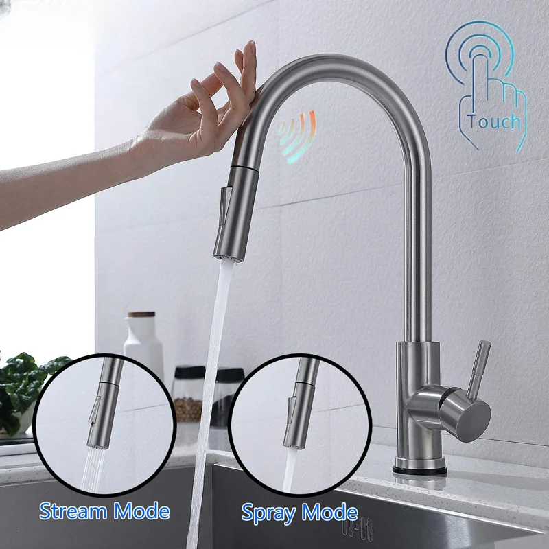 

Touch on Kitchen Faucets with Pull Down Sprayer Single Handle Kitchen Sink Faucet with Pull Out Sprayer Sensor Kitchen Faucets