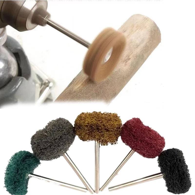 Mini Escova De Lixamento De Pano, Cabeça De Moagem De Nylon Com Alça, Cabeça De Polimento De Fibra, Roda De Polimento, Ferramentas Rotativas, Acessórios, 50Pcs