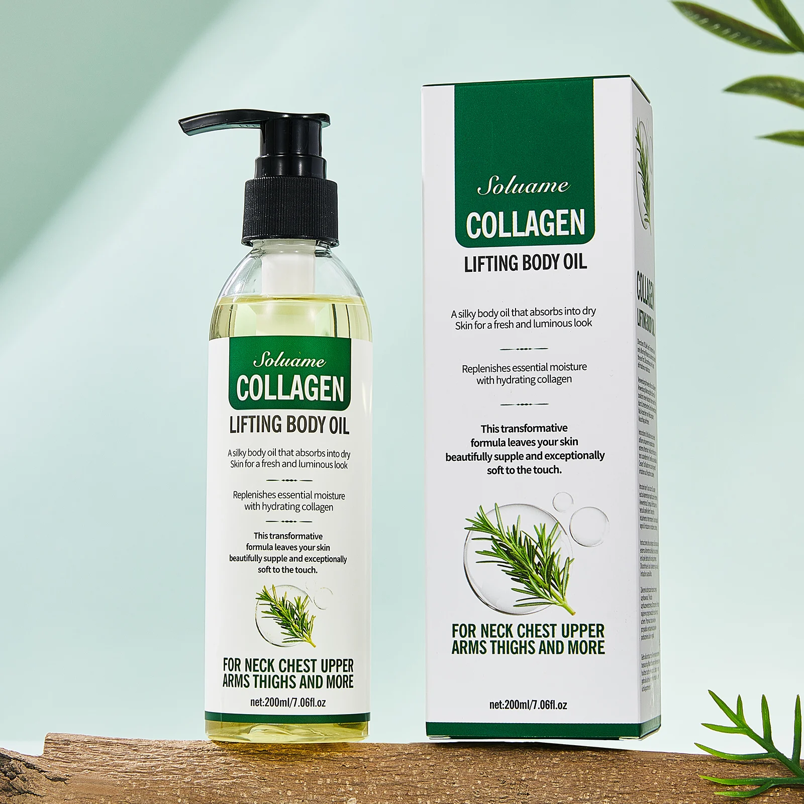 Aceite Corporal Reafirmante con Colágeno, Aceite Seco Hidratante y Reafirmante, Ligero y de Rápida Absorción, Aceite Hidratante para Después de la Ducha para Mujeres y Hombres