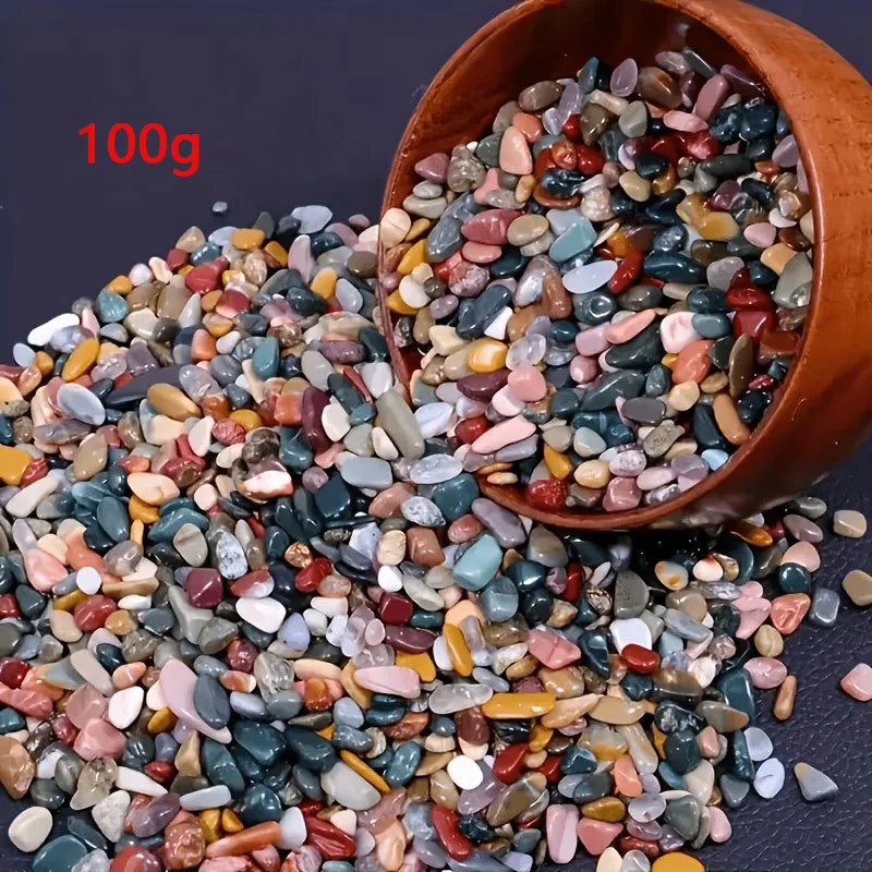Natürlicher Mehrfarbiger Kristallkies Dekorativer Stein 7-9mm Aquarium-Bodenmaterial Topfpflanzen-Terrarium Mikro-Landschafts-Füllmaterial